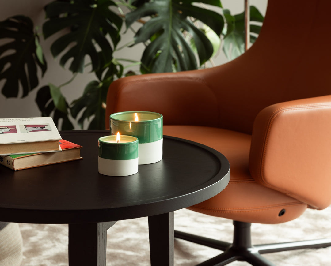 Candela in Ceramica VERDE/BIANCA profumo Sails Intense