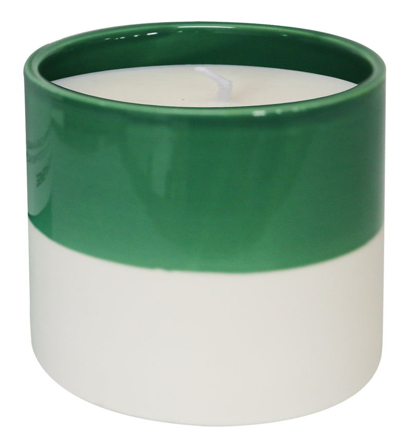 GREEN/WHITE Ceramic Candle with Sails Intense scent