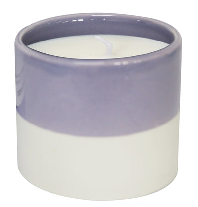 LILAC/WHITE Ceramic Candle with Amber &amp; Woody scent