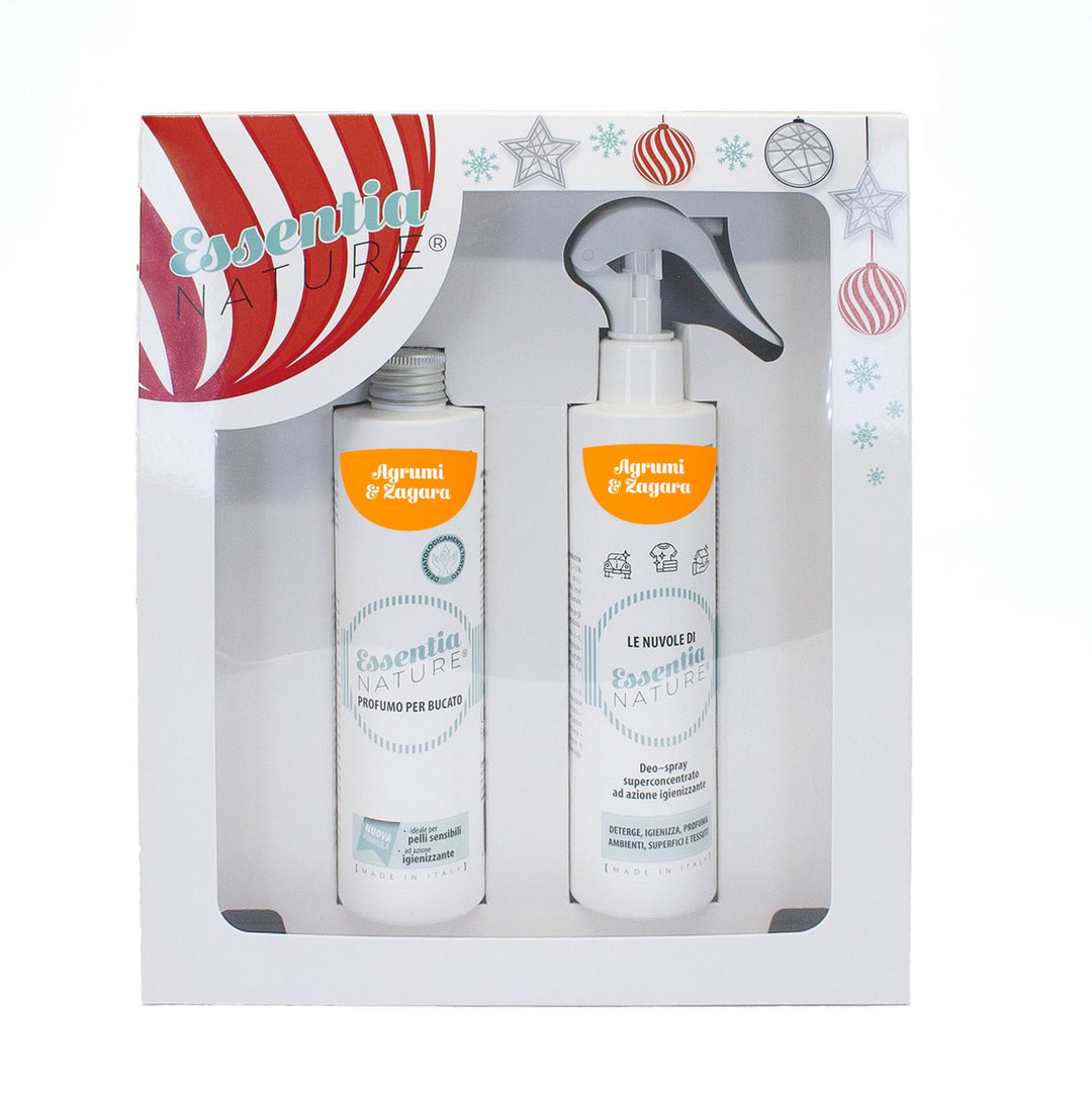 Gift Box Nuvole Spray Igienizzante profumato + Profumo Bucato 250 ml - Agrumi & Zagara