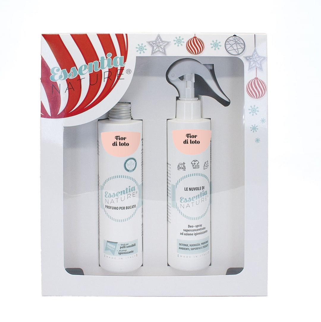 Gift Box Nuvole Spray Igienizzante profumato + Profumo Bucato 250 ml - Fior di Loto