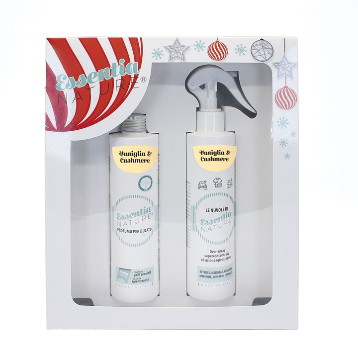 Gift Box Nuvole Spray Igienizzante profumato + Profumo Bucato 250 ml - Vaniglia & Cashmere