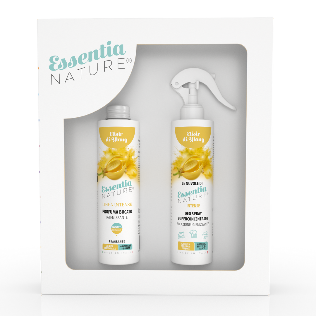 Gift Box Nuvole Spray Igienizzante profumato + Profumo Bucato 250 ml - Elisir di Ylang